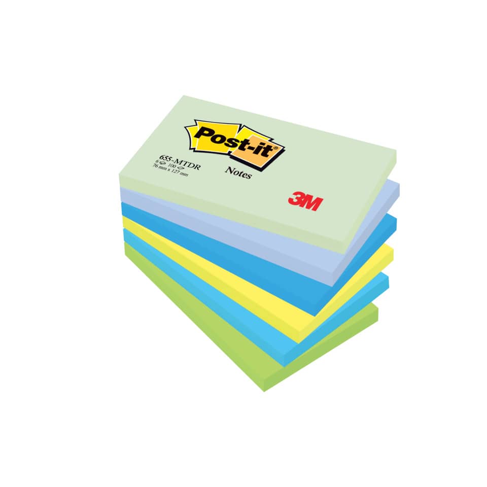 Foglietti riposizionabili Post-it® Notes Dream 76x127 mm assortiti conf. 6 bloc. da 100 ff - 655-MTDR