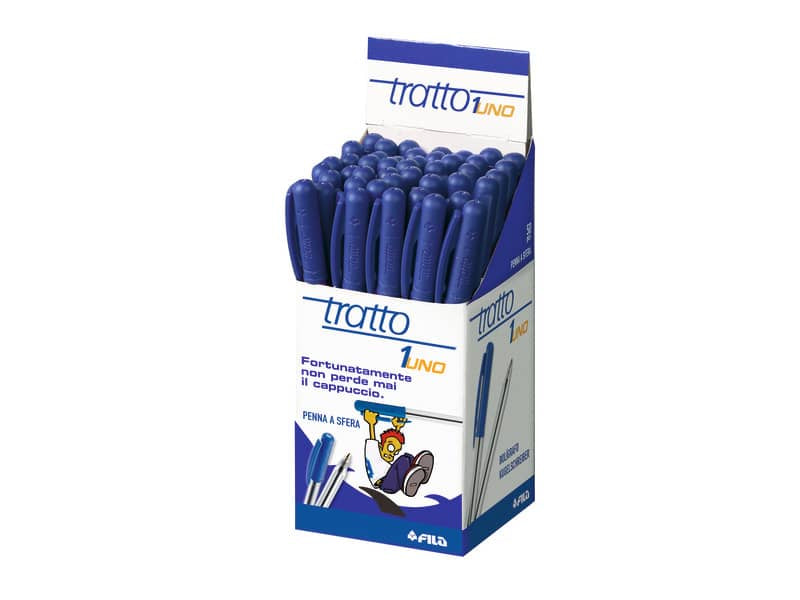 Penna a sfera TRATTO 1Uno 1 mm blu  Conf. 50 pezzi - 820501