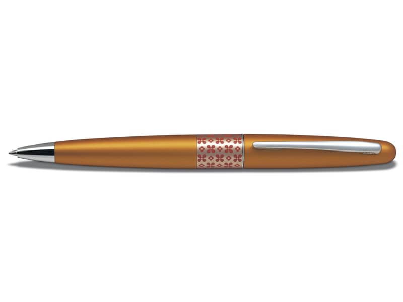 Penna a sfera Pilot MR Retro Pop Collection 0,7 mm blu fusto arancio con astuccio e borsina regalo - 006474