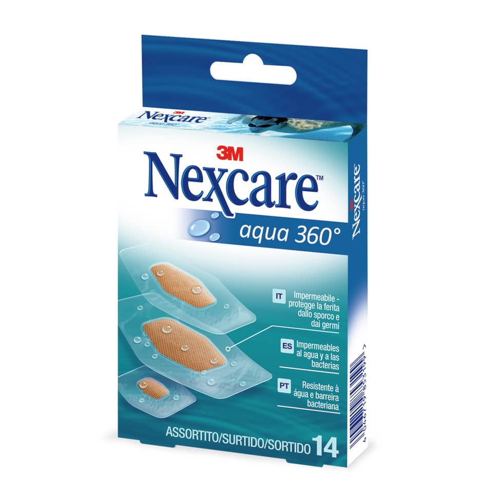 Cerotti Nexcare™ Aqua 360° assortiti in 3 misure impermeabili assortiti Conf. 14 cerotti - N1214ASD02