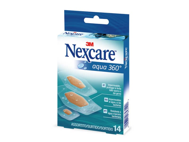 Cerotti Nexcare™ Aqua 360° assortiti in 3 misure impermeabili assortiti Conf. 14 cerotti - N1214ASD02