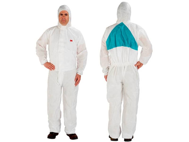 Tuta da lavoro di protezione 3M colore bianco con pannello posteriore verde bianco-verde M - 4520 M