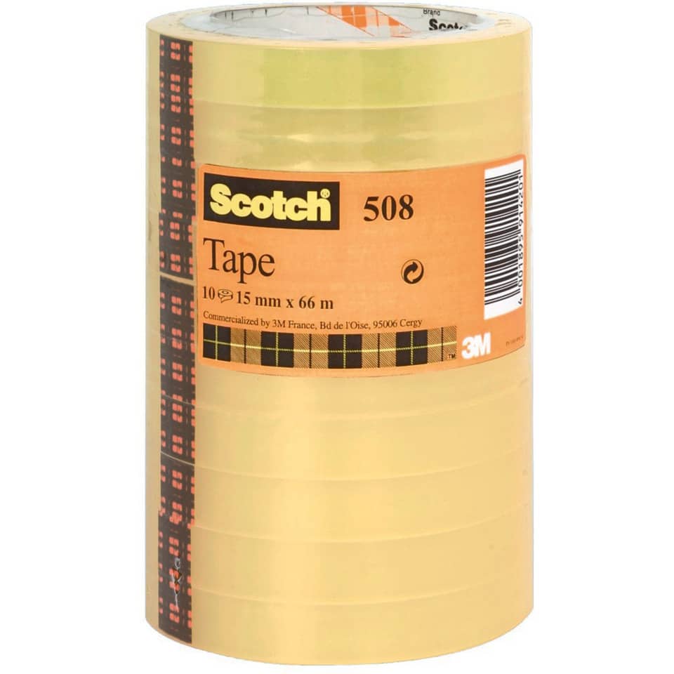 Nastro adesivo Scotch® 508 15 mm x 66 m trasparente torre da 10 rotoli - 508-1566