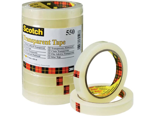 Nastro adesivo Scotch® 550 15 mm x 66 m trasparente torre da 10 rotoli - 550-1566