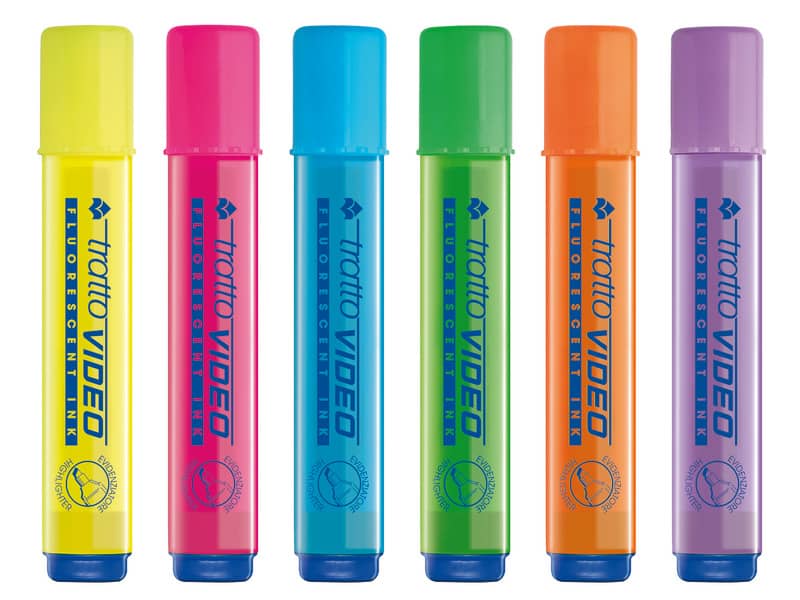 Evidenziatore TRATTO Video 1-5 mm assortiti barattolo da 20 - F829200