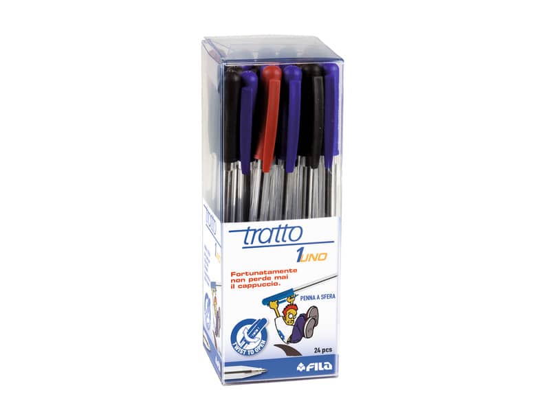 Penne a sfera TRATTO 1Uno 1 mm assortiti  astuccio da 24 - 821200