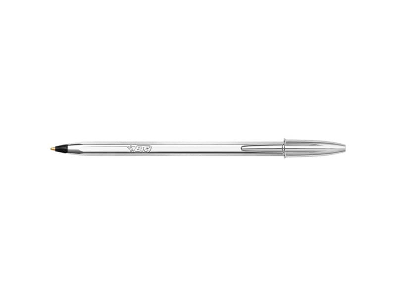 Penna a sfera BIC Cristal Shine Silver M 1 mm nero 921339