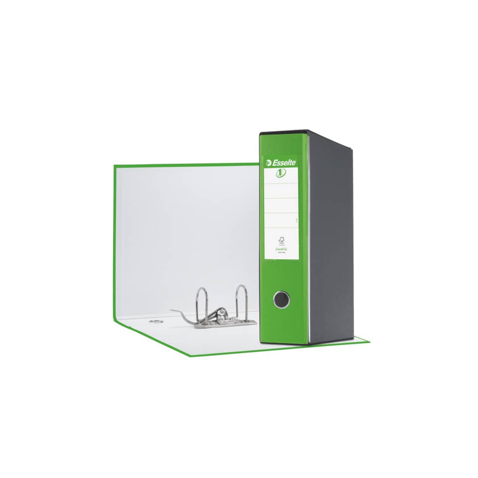 Registratore con custodia Esselte G55 Eurofile protocollo dorso 8 cm cartone rivestito in PP verde vivida - 390755940