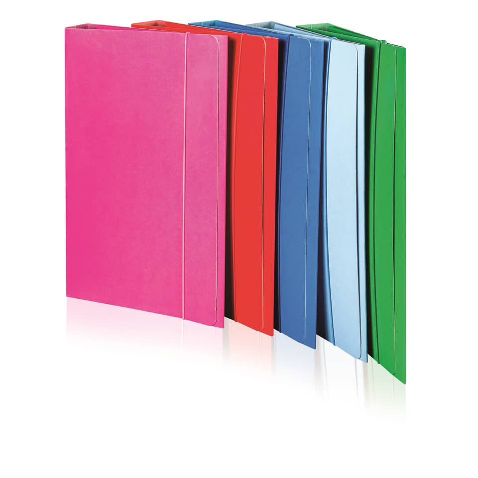 Cartella plastificata a 3 lembi con elastico tondo BREFIOCART in presspan 25x35 cm fuxia - 0208805.FX