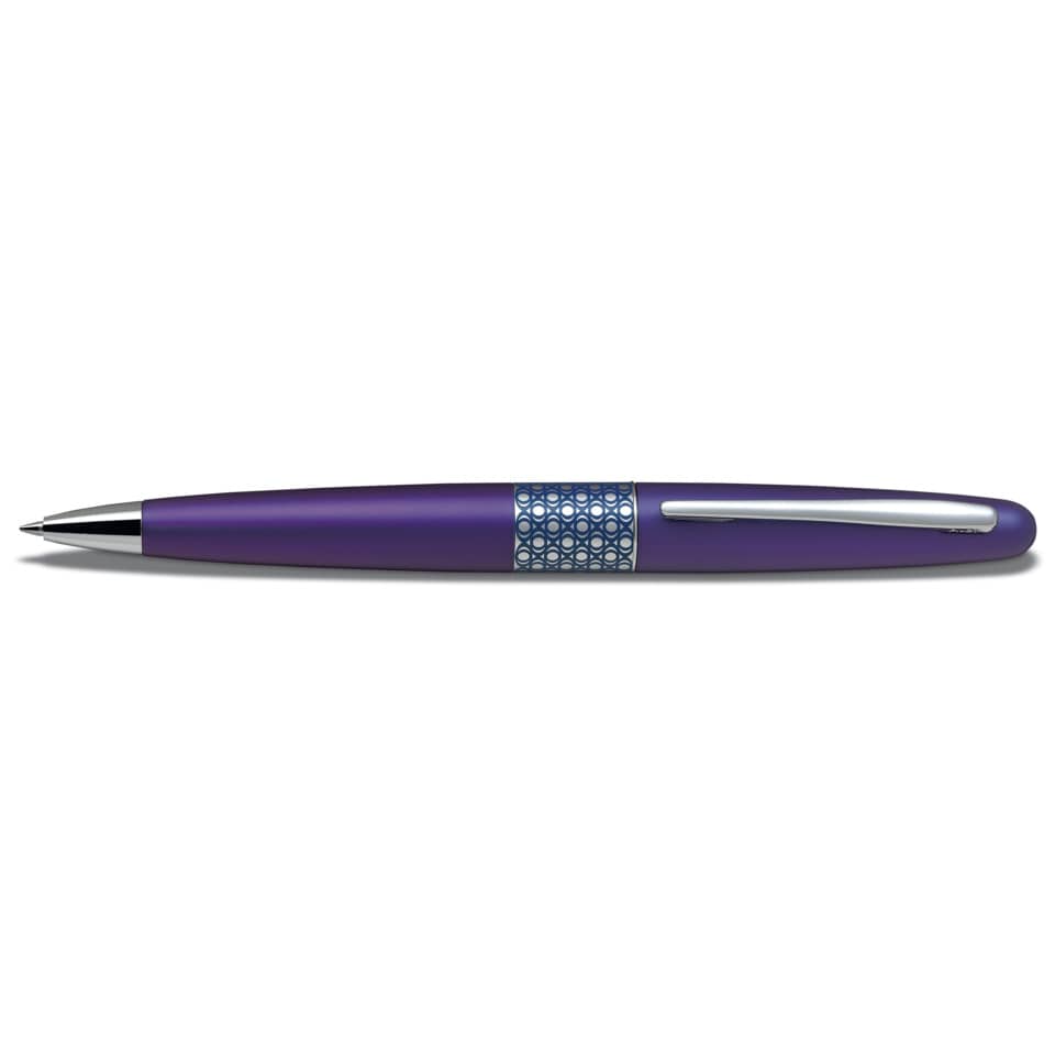 Penna a sfera Pilot MR Retro Pop Collection 0,7 mm blu fusto viola con astuccio e borsina regalo - 006472