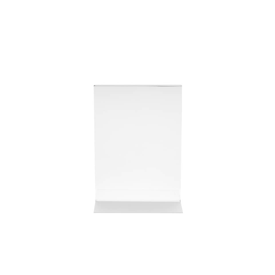 Portabrochure deflecto® A4 verticale in polistirolo con base a T trasparente 47801