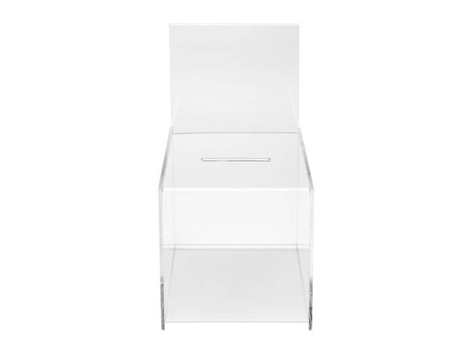 Urna con testata da personalizzare deflecto® A4 21,1x21,3x38,1 cm in polimetilmetacrilato trasp. - 66001EU