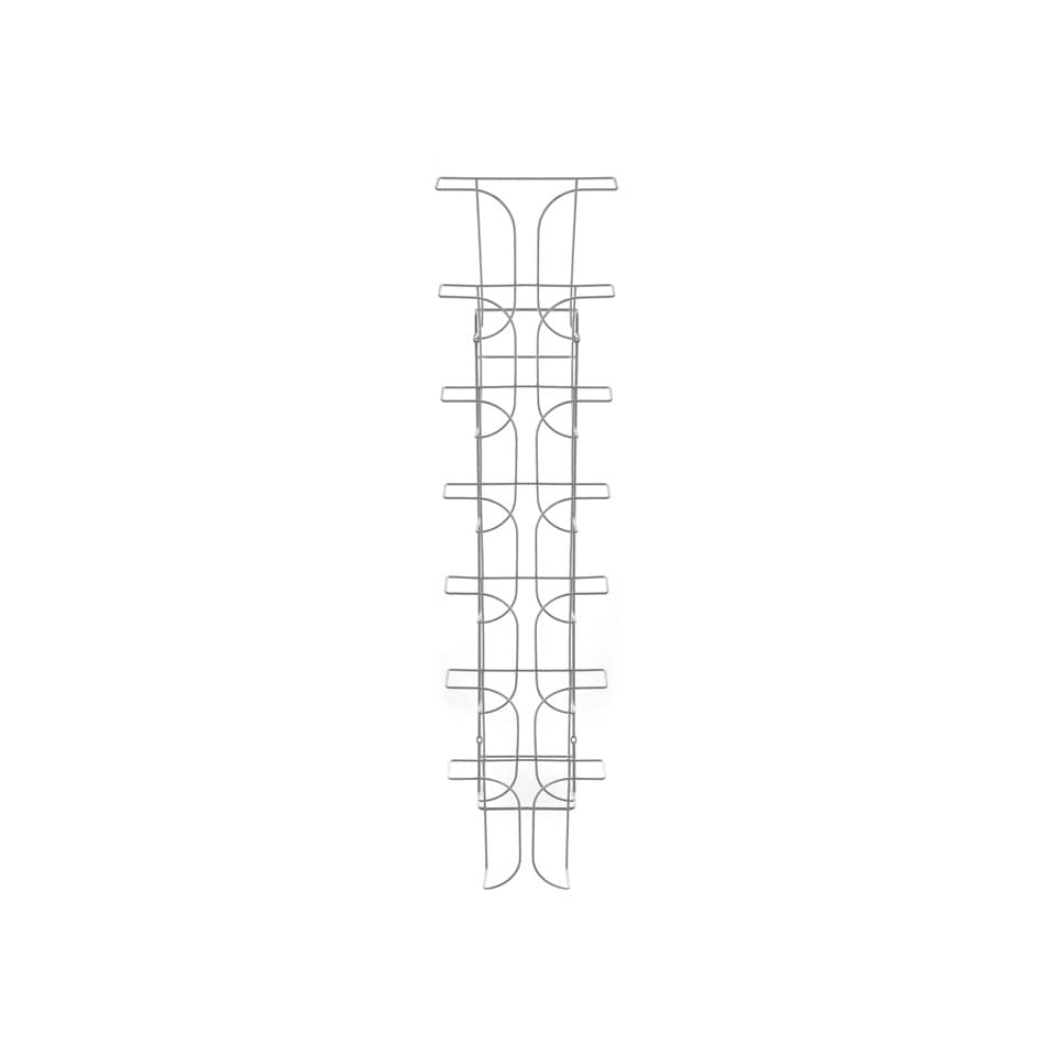 Espositore da parete deflecto® A4 in filo di metallo cromato con 7 scomparti 78645