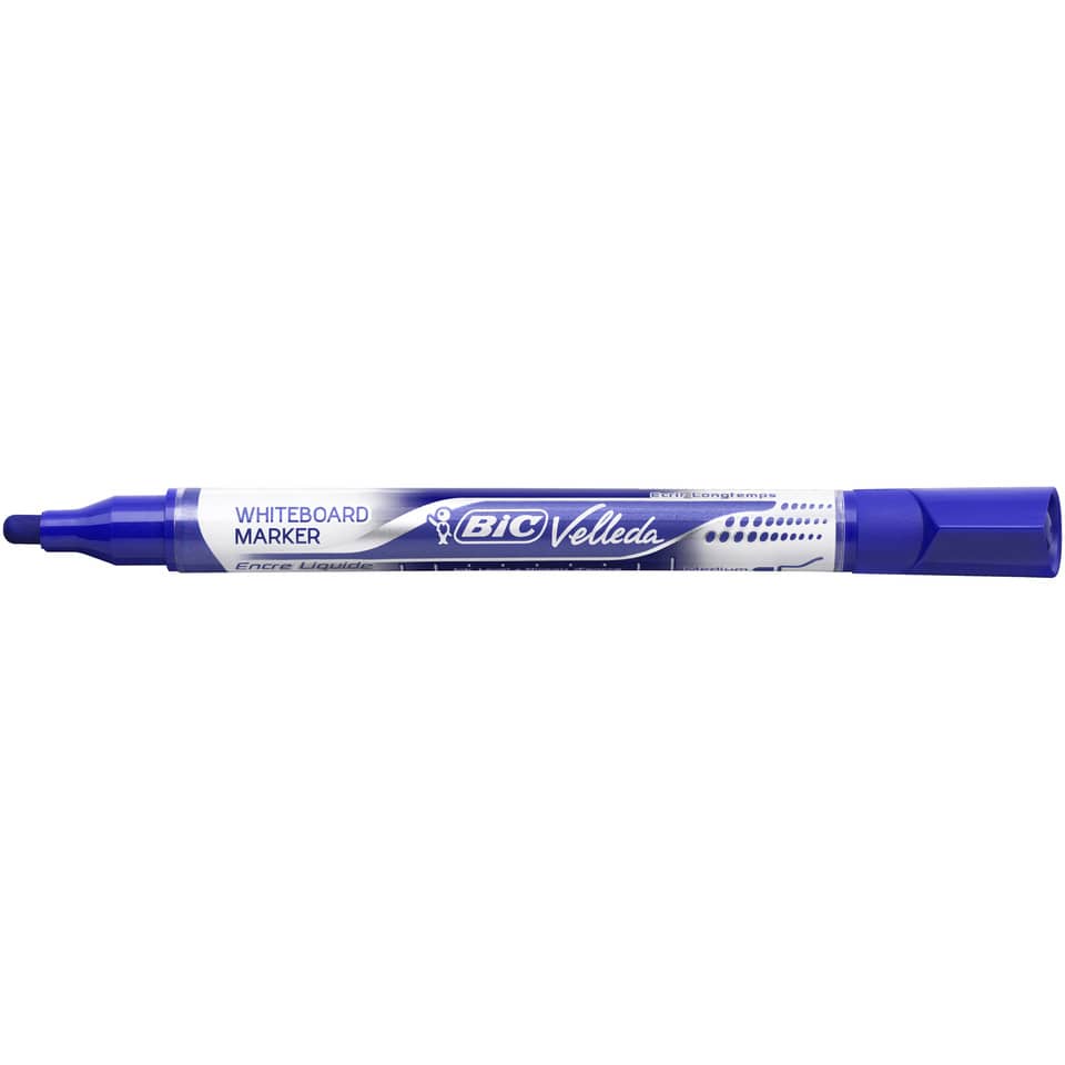 Marcatore per lavagne bianche BIC Velleda Liquid Ink Pocket punta conica 4,2 mm blu - 902087