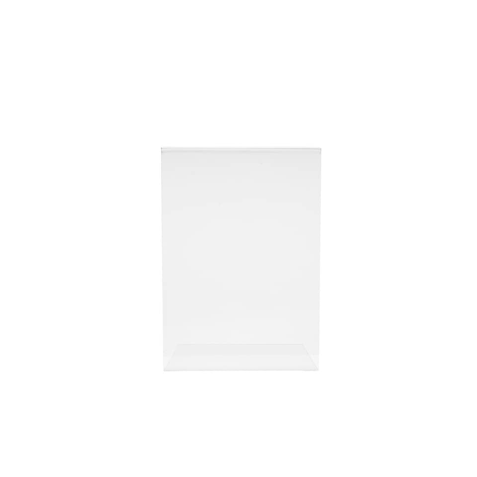 Porta-avvisi deflecto® A5 verticale in polistirene con base a L trasparente 47501
