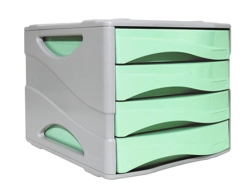 Cassettiera 4 cassetti ARDA Keep Colour Pastel polistirolo antiurto grigio/verde 15P4PPASV