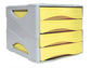 Cassettiera 4 cassetti ARDA Keep Colour Pastel polistirolo antiurto grigio/giallo - 15P4PPASG