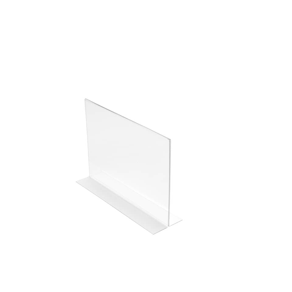 Portabrochure deflecto® A4 orizzontale in polistirolo con base a T trasparente 47701