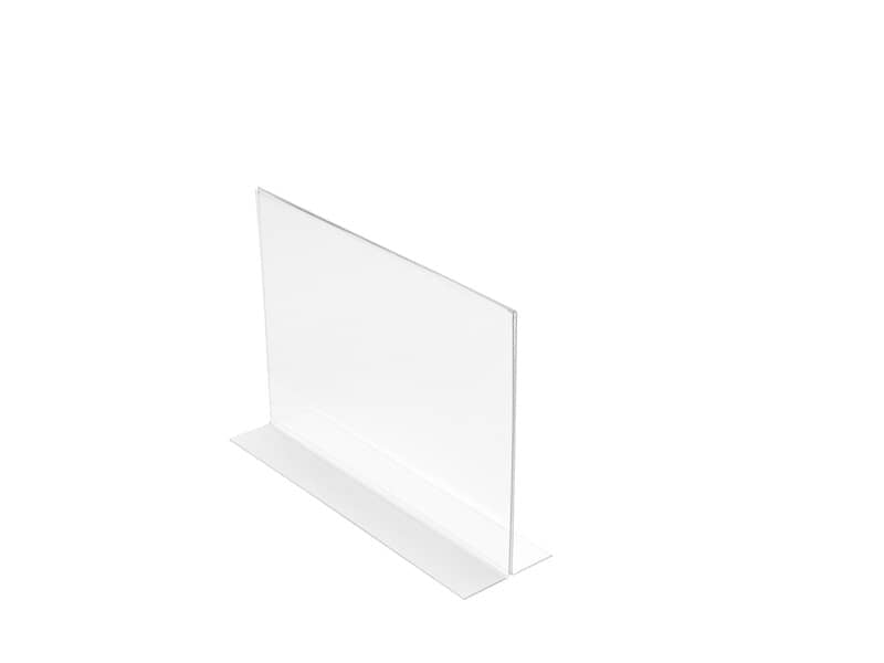 Portabrochure deflecto® A4 orizzontale in polistirolo con base a T trasparente 47701