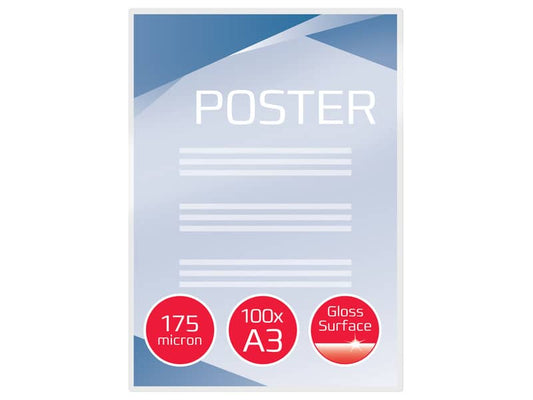 Pouches per plastificatrici a caldo GBC 2x175 µm finitura lucida A3 30,3x42,6 cm Conf. 100 pezzi - 3200746