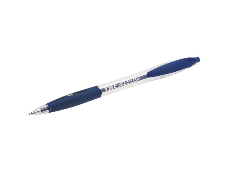 Penne a sfera a scatto BIC Atlantis Classic M 1 mm blu - promo pack da 12 + 4 Highlighter Flex - 949845