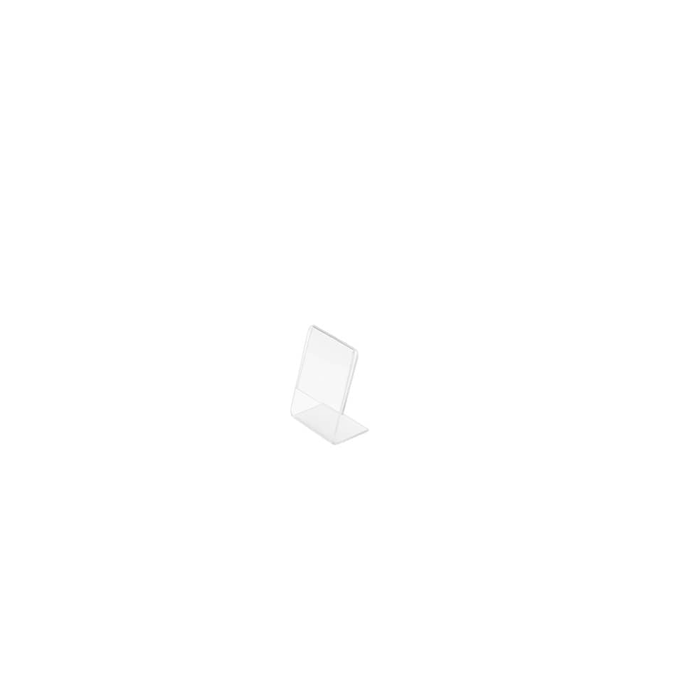 Porta-avvisi deflecto® A9 verticale in polistirene con base a L trasparente 480601