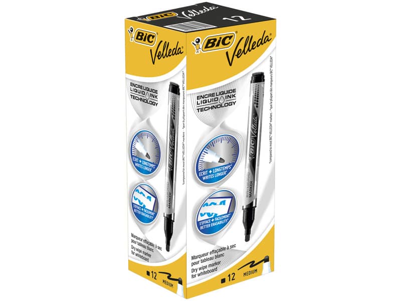 Marcatore per lavagne bianche BIC Velleda Liquid Ink Pocket punta conica 4,2 mm nero - 902088