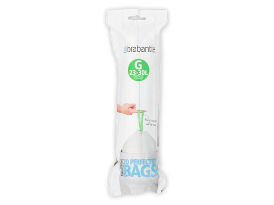 Sacchetti PerfectFit Brabantia codice G 23-30 litri - bianco rotolo da 20 sacchetti - 246265