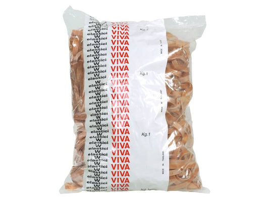 Fettucce Elastiche VIVA in busta in gomma naturale tabacco 50x5mm conf.1000 gr - G5X050B