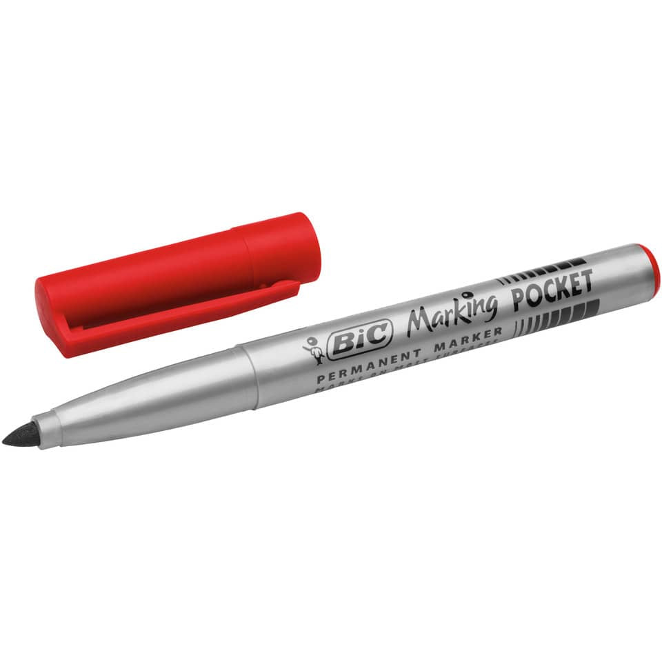 Marcatore permanente BIC Marking Pocket 1445 punta conica 1 mm rosso 8209002