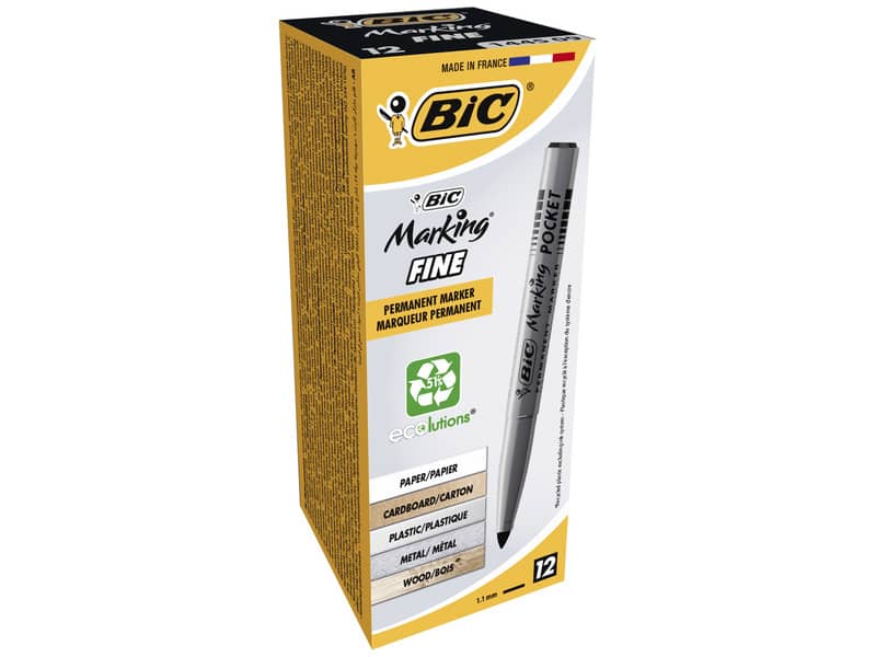 Marcatore permanente BIC Marking Pocket 1445 punta conica 1 mm nero 8209022