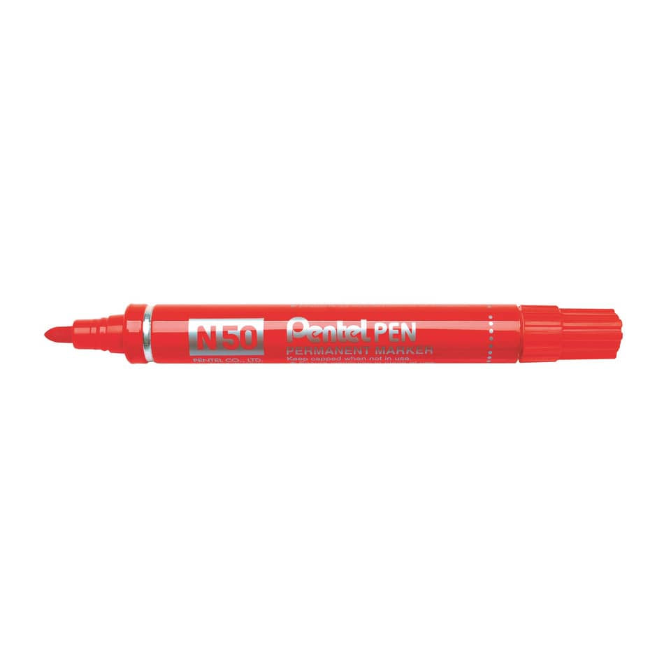 Marcatore professionale permanente Pentel N50 punta conica 4,3 mm rosso N50-B