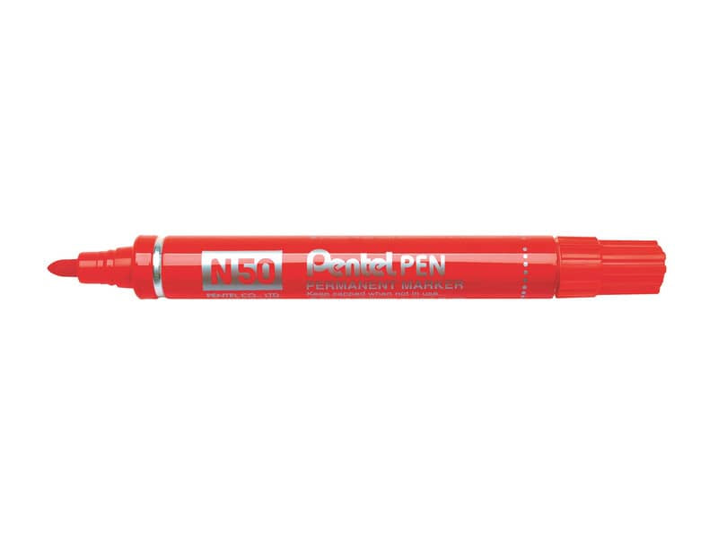 Marcatore professionale permanente Pentel N50 punta conica 4,3 mm rosso N50-B