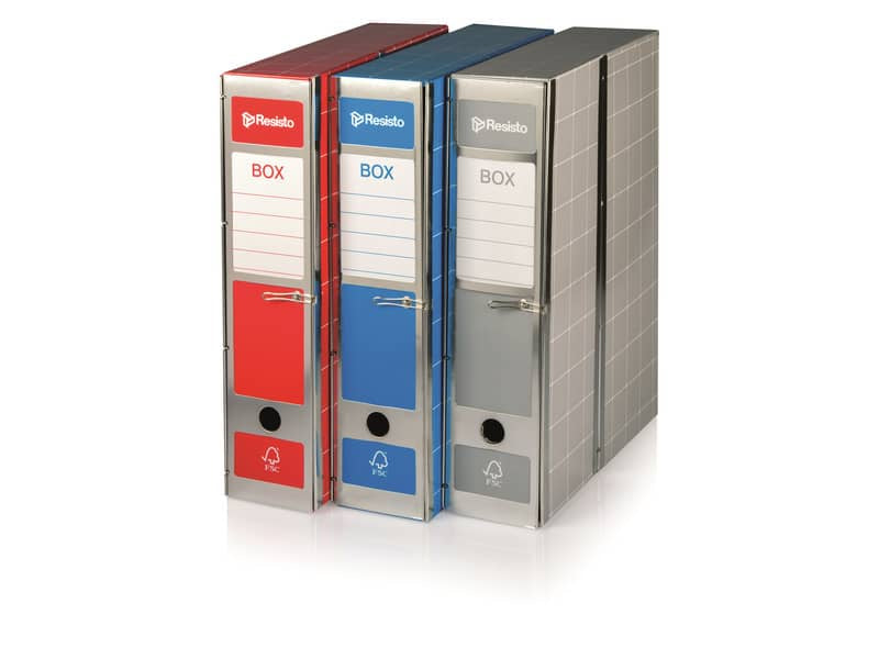 Scatola con cerniera in metallo Box 1 - apertura parziale Brefiocart 37,5x29,5 cm dorso da 9 cm blu - RESX101.BL