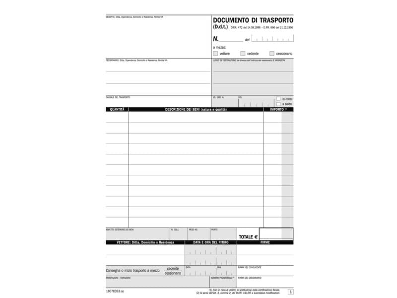 Documento di trasporto Semper blocco di 33/33/33 copie autoricalcanti 21,5x14,8 cm - SE1607CD330