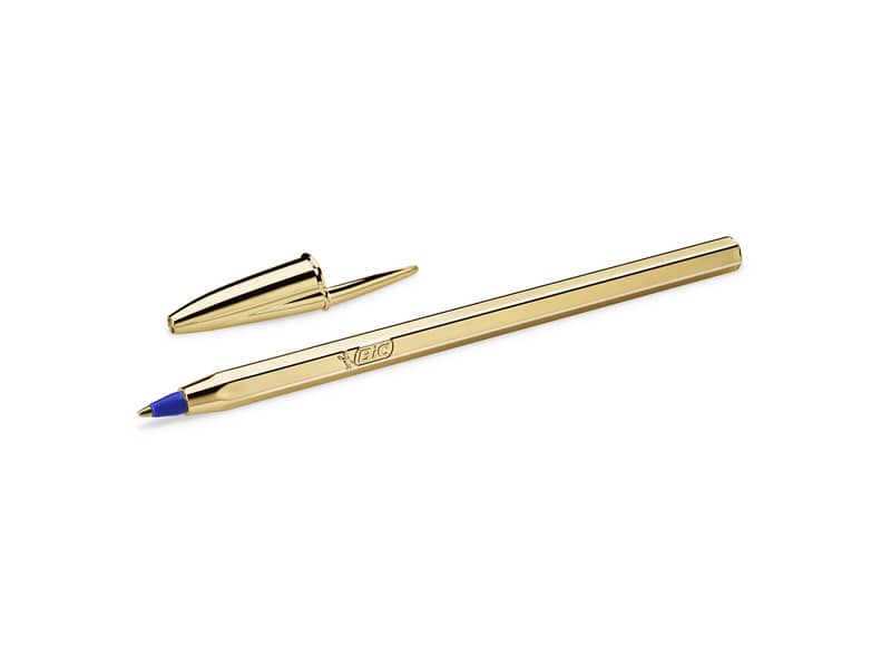 Penna a sfera BIC Cristal Shine Gold M 1 mm blu 9213401