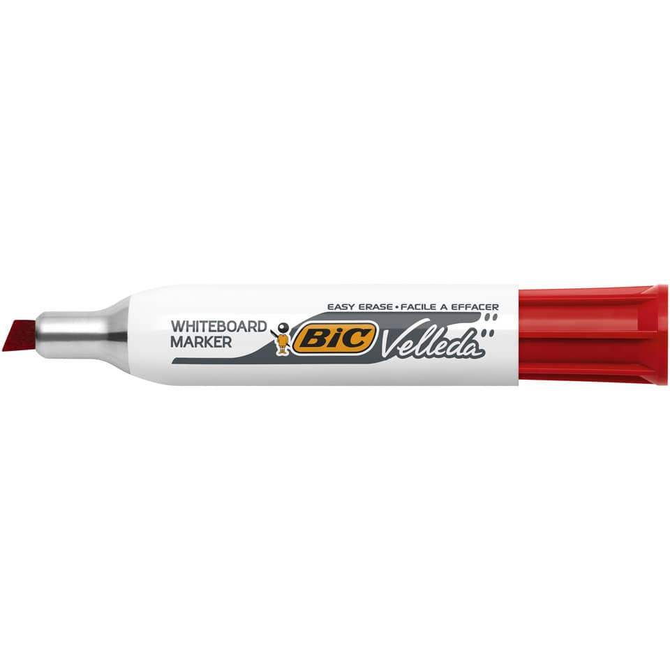 Marcatore per lavagne bianche BIC Velleda 1781 punta a scalpello 3,3-4,6 mm rosso - 9402961