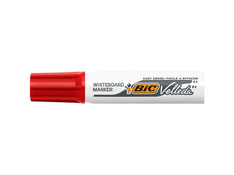 Marcatore per lavagne bianche BIC Velleda 1781 punta a scalpello 3,3-4,6 mm rosso - 9402961