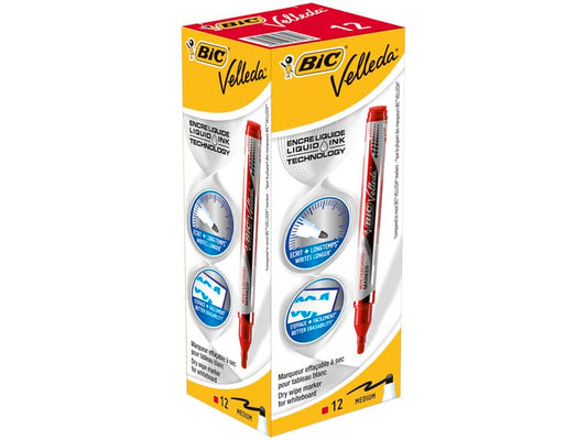 Marcatore per lavagne bianche BIC Velleda Liquid Ink Pocket punta conica 4,2 mm rosso - 902089