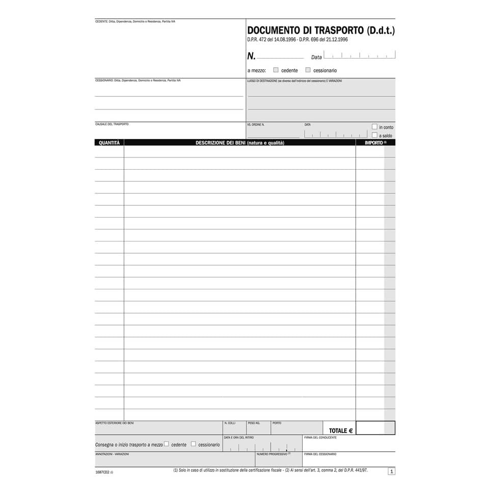 Documento di trasporto Semper blocco di 50/50 copie autoricalcanti 29,7x21,5 cm SE1687CD200