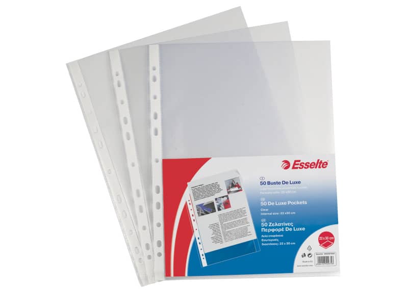 Buste a perforazione universale lisce Esselte Copy Safe 22x30 cm Deluxe alto spessore - conf.50 - 395097500