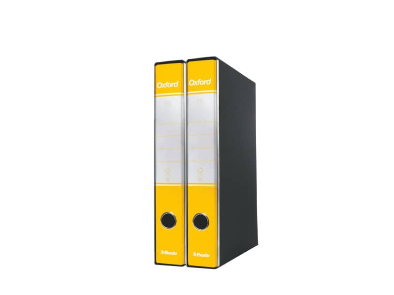 Registratore con custodia Esselte G84 Oxford protocollo 29,5x35 cm - dorso 5 cm giallo - 390784090