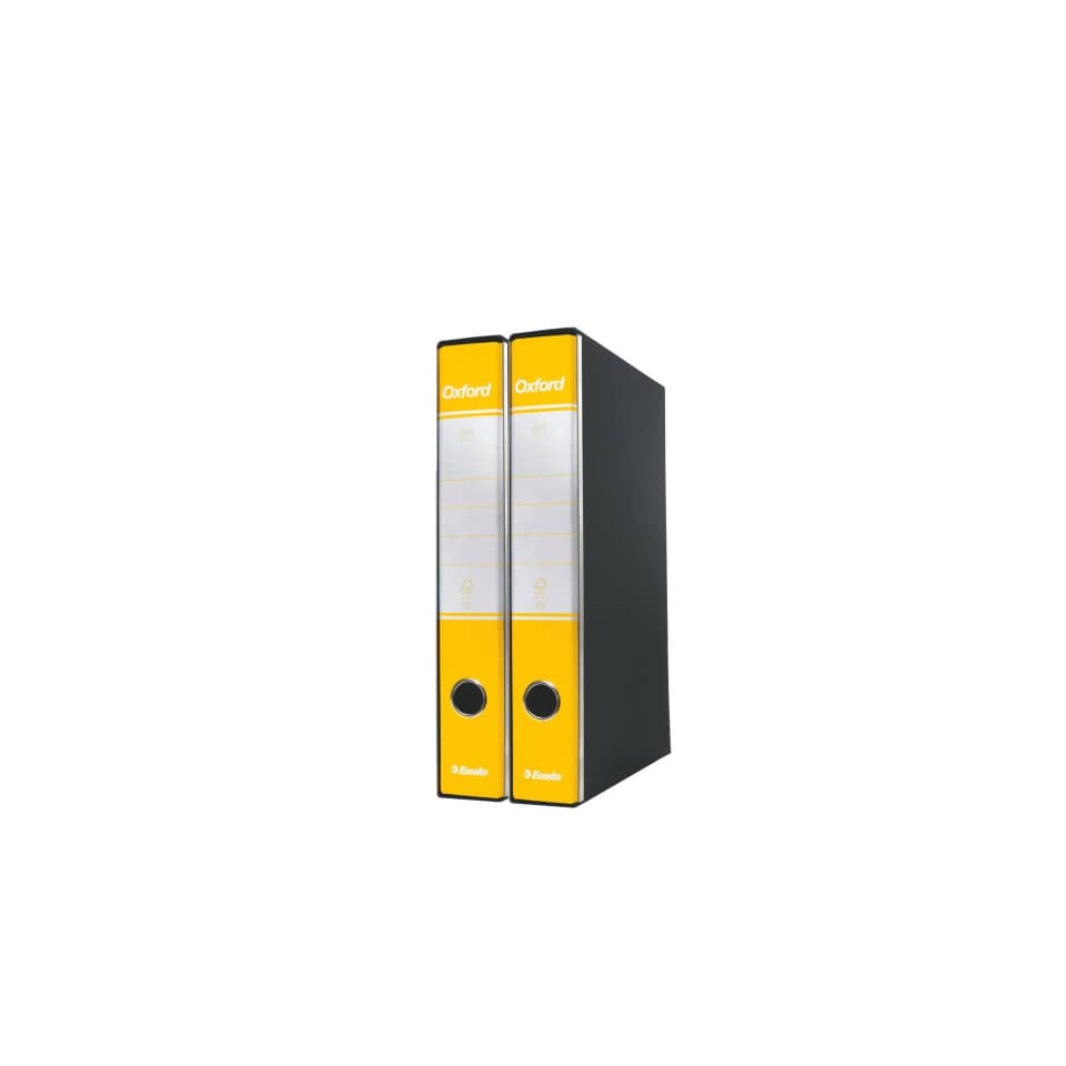 Registratore con custodia Esselte G84 Oxford protocollo 29,5x35 cm - dorso 5 cm giallo - 390784090