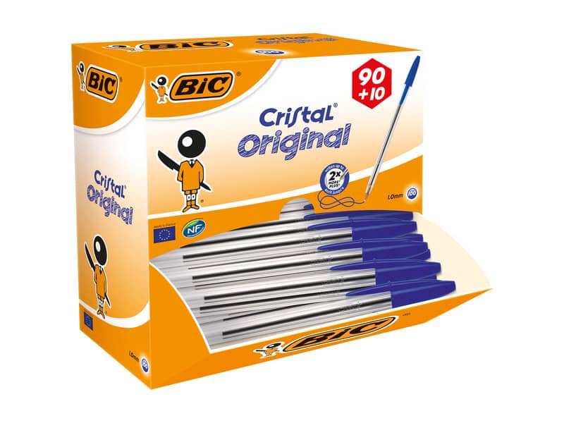 EC - Penne a sfera BIC Cristal M 1 mm blu - value pack 90+10 - 942910