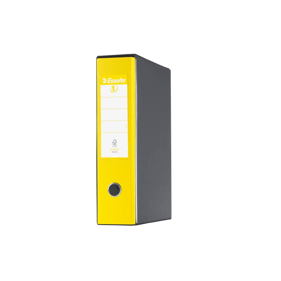 Registratore con custodia Esselte G55 Eurofile protocollo dorso 8 cm cartone rivestito in PP giallo vivida 390755930