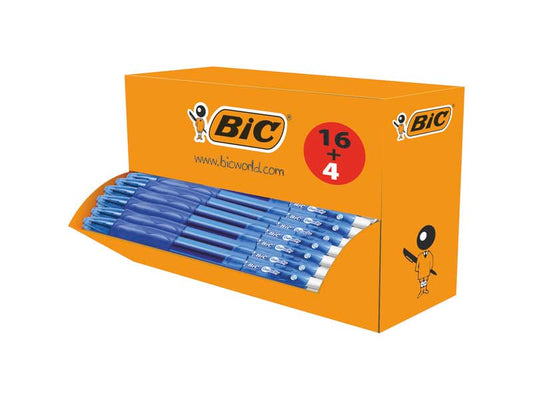 Penne gel a scatto BIC Gel-ocity Clic M 0,7 mm blu value pack da 16+4 - 964797