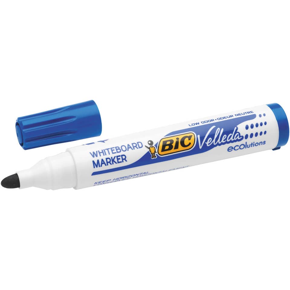 EC Marcatori lavagne bianche BIC Velleda ECOlutions 1701 punta conica blu -Promo pack 12 + 3 Liquid Ink Pocket - 942235