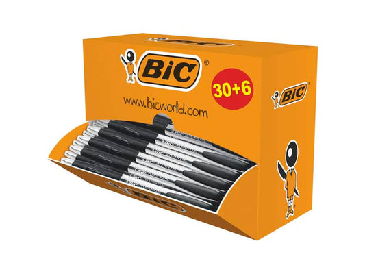 Penne a sfera a scatto BIC Atlantis Classic NF M 1 m nero value pack 30+6 - 920287