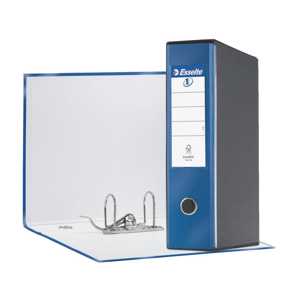 Registratore con custodia Esselte G55 Eurofile protocollo dorso 8 cm cartone rivestito in PP blu metall. - 390755960