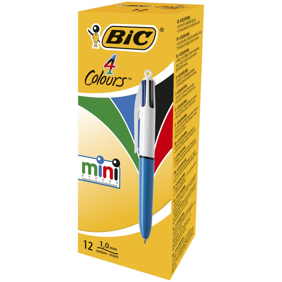 Penna a sfera a scatto BIC 4 Colours Mini M 1 mm assortiti 895958